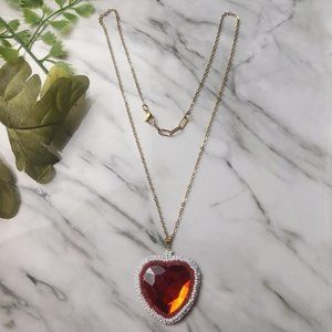 Heart Pendant Beaded Necklace Handmade Jewelry